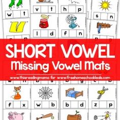 short o level missing words worksheets for beginning and ending sounds with pictures on them