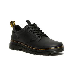 Dr. Martens Reeder Men s Oxford Take that Doc Martens edge into your everyday with the Reeder mens Oxford. With a Wyoming leather upper featuring visible yellow stitching for core appeal, this lace-up Shoe also has hiker-style laces for a secure fit. The AirWair heel loop helps with easy entry while the lug outsole is durable for lasting appeal. Leather upper Lace-up closure AirWair heel loop Yellow stitching Lug outsole Mens Doc Martens, Docs Shoes, Mens Doctor, Doc Martens Mens, Mens Grunge, Doc Martens Black, Grunge Shoes, Hiker Style, Black Dr Martens