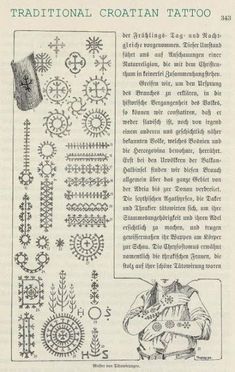 an old book with many different designs on the page and in it's title