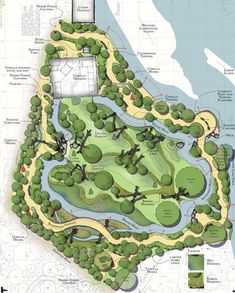 a plan for a golf course in the woods