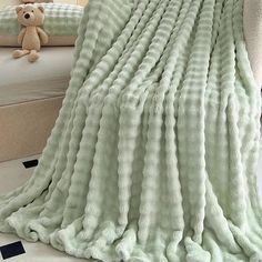 Wrap your child in a cocoon of comfort with this sage green plush blanket. Whether they're snuggled up for a nap or playing in their room Bubble Blanket, Decorative Throws Blanket, Lightweight Bedding, Blanket Cozy, Comfortable Bed, Fur Throw Blanket, Blanket For Couch, Blanket Black, Velvet Blanket