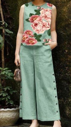 Linen Style Fashion, Design Moda, Dress Design Patterns, Pants Women Fashion, Designer Dresses Casual, Boutique Dress Designs, Easy Trendy Outfits, Indian Designer Outfits