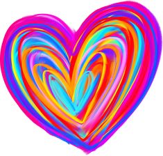 a colorful heart shaped object on a white background