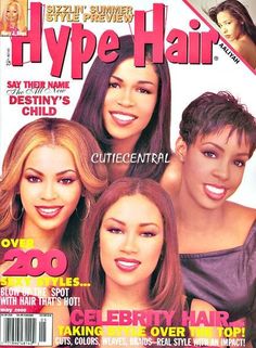 the cover of hype hair magazine with three women on it's front