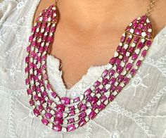 Beaded Jewelry Designs, Ruby Necklace, Classy Jewelry, Jewelry Designs, Diamond Jewelry, Beaded Jewelry, Ruby, Jewelry Design, Necklaces