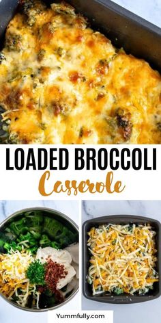 loaded broccoli casserole with cheese and spinach