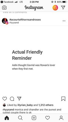 an instagram page with the text actual friendly reminder