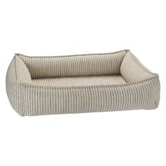 a dog bed that is made out of fabric and has a corded design on the bottom