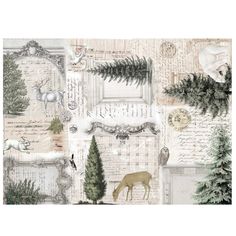 Neutral Christmas Masterboard Paper - Roycycled Treasures Roycycled Decoupage, Furniture Decoupage, Decoupage Projects, Decoupage Wood, Christmas Decoupage, Decoupage Glue, Decoupage Tissue Paper, Autumn Paper, Neutral Christmas