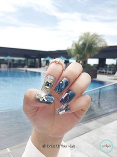 Nailfie at Hilton Kota Kinabalu’s roof top swimming pool, the largest roof-top swimming pool in Sabah. What better way to enjoy a beautiful sunny day by chilling at the pool.   #MarbleNails #DressUpYourNails #ManiqureMy #KotaKinabalu Beautiful Sunny Day, Kota Kinabalu