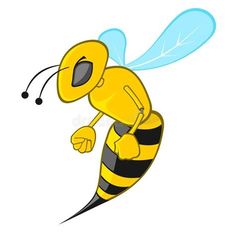 a cartoon bee flying with its legs spread out royalty illustration