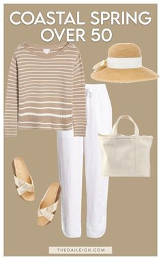 2024 coastal spring outfits and capsule wardrobe Coastal Chic Fashion, Grandma Outfit Ideas, Coastal Grandma Outfits, Coastal Wardrobe, Grandma Outfit, Coastal Grandma Style, Grandma Style, Coastal Fashion, Spring Wardrobe Essentials