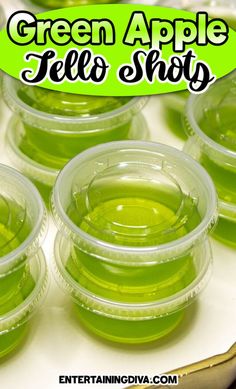 Green Apple Cinnamon Fireball Jello Shots Jello Shots Christmas, Apple Jello Shots, Jolly Rancher Jello