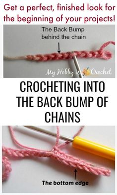 crocheting instructions for the back bump of chains