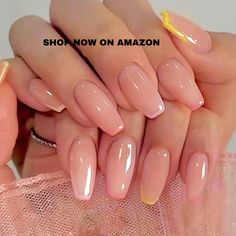 24Pcs Pink Yellow French Tips Medium Coffin Press on Nails, Glossy Nude False Nails Gel Glue on Nails with Multicolor Design, Simple Manicure Art Acrylic Fake Nails Stick on Nails for Coquette Women
Amazon Affiliate