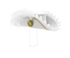 Complete your look with a Mini Buccaneer Style Tricorn Hat. Featuring Matching Features and accented with a broach and trim. Choose from Black or White mini hat. Each hat includes an elastic strap to help keep the hat in place. Great for Halloween, Cosplay, Theater and more! Hat is not a full size but a mini fascinator style cap. Hat stands about 4 inches tall with ribbon trim included and sits offset on the head. Black hat features a silver broach and the White features a gold broach. Spot clean only. For ages 14 and older. ️ Mini Buccaneer Style Tricorn Hat.  Choose from Black or White mini hat.  ️Featuring Matching Features and accented with a broach and trim. Each hat includes an elastic strap to help keep the hat in place.  ️Hat stands about 4 inches tall with ribbon trim included and Tropical Bachelorette Party, Tricorn Hat, Tropical Bachelorette, Novelty Hats, Mini Hat, Victorian Costume, Halloween Costume Accessories, Hat Stands, Costume Hats