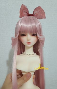 1/4MSD 1/3SD10 1/3&Uncle BJD Doll Hair Long Wig Lovely Goddess Style Gray Pink | eBay Pink Tip Hair, Pink Hair Wigs, Bjd Doll Face, Pink Hair Wig, Doll Oc, Pale Pink Hair, Doll Hairstyles, Zepeto Looks Ideas, Bjd Doll Clothes