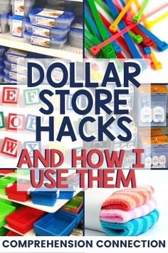 The Dollar Store offers teachers an inexpensive way to make special things for the classroom. This post includes one teacher's favorite finds and how to use them. Dollar Tree Classroom, Craft Hacks, Classroom Storage, Best Money Saving Tips