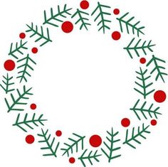 a christmas wreath with red berries and green leaves on it's side, in the shape of a snowflake