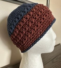 The latest design of my fashionable and funky bohemian beanie hats.  These are made with 100% cotton yarn.  They can be worn year round and are hand crocheted in a variety of colors. This is the two tone collection featuring the daisy stitch.  Brim can be flipped up for a fun look. Wear it to the beach, with your casual outfits, or dress it up. They are one size fits most.  100% Cotton. The pattern is of my own design. If you like this style but do not see your favorite color or need a custom size, please e-mail me. Crochet Cap, Sun Hats, Beanie Hats, Latest Design, Hand Crochet, Cotton Yarn, Favorite Color, Caps Hats, Accessories Hats