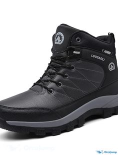 OrcaJump - Mens Casual Daily Outdoor Hiking Shoes PU Booties/Ankle Boots Black Grey Beige Fall Winter Winter Lace-up Boots With Reinforced Closed Toe, Winter Sneakers With Reinforced Round Toe, Black Waterproof Lace-up Boots For Walking, Winter Hiking Boots With Reinforced Toe, Black Round Toe Martin Boots For Hiking, Winter Outdoor Combat Boots With Closed Toe, Winter Ankle-high Work Boots With Protective Feet, Winter Outdoor Combat Boots, Winter Combat Boots For Outdoor