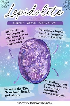 Embrace serenity with Lepidolite— the ultimate stone for stress relief and emotional balance! Infused with natural lithium, this soothing crystal eases anxiety, supports restful sleep, and promotes inner peace. Perfect for meditation, self-care rituals, or keeping calm on the go! Healing Vibrations, Restful Sleep, Inner Peace, Reiki, Self Care, The Go