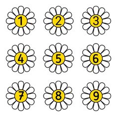 the numbers are arranged in flower shapes