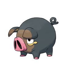 a cartoon pig with an angry look on its face