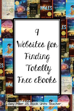 a collage of books with the words, i website for finding totally free books