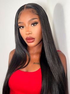 CurlyMe Pre-bleached Straight Hair Wear Go Glueless Wig Pre-cut HD Lace Pre-plucked Style Straight Hair, Lady Aesthetic, Straight Lace Wig, Ombre Blond, Straight Hair Bundles, 100 Human Hair Extensions, Human Hair Color, Glueless Wigs, Glueless Wig