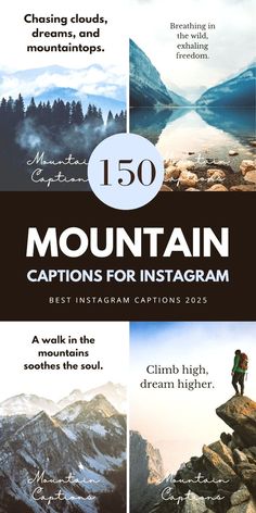 the cover of mountain captions for instagram