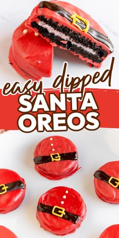 Easy Santa Chocolate Dipped Oreos for a Party Christmas Food Sweet, Fun Christmas Party Snacks, Red Christmas Food Ideas, Red Christmas Desserts, Xmas Themed Food, Family Christmas Party Food Ideas, Christmas Food And Desserts, Xmas Desserts Ideas Parties, Christmas Party Food Desserts