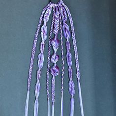 Stand Out In Any Rave, Festival, Or Event With This Vibrant Seven -Braid Tie-In Ponytail! Handmade With Love, This 100% Synthetic Hairpiece Is A Striking Mix Of Purple And Lavender, Accented By Gold Braid Jewelry. Measuring 22 Inches Long, This Ponytail Features A Unique Combination Of Braid Techniques , Including Bubble, Fishtail, And Puffy Braid Techniques, Ensuring A Bold And Voluminous Look. Perfect For Adding That Extra Pop To Your Outfit Or An Exciting Halloween Costume Accessory Easy To W Beads Braided Into Hair, Nemo Makeup, Puffy Braid, Braid Techniques, Rave Braids, Festival Braids, Braids Ponytail, Bubble Braids, Braid Jewelry