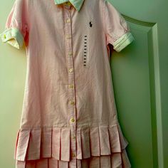 New With Tag Ralph Lauren Cotton Oxford Bath Pink Dress. Pink Ralph Lauren, Pink Cotton Dress, Outfit References, Oxford Dress, Ralph Lauren Dresses, Pink Cotton, Girly Girl, Kids' Dresses, Cotton Dress