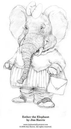 an elephant in a sweater holding a bag