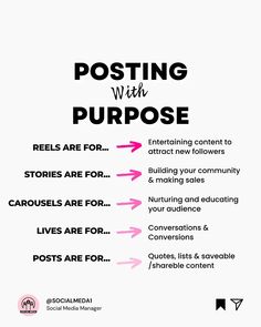 Posting with purpose Marketing Ideas For Social Media, What To Post On Social Media, Creating Social Media Content, Brand Content Strategy, Social Media Marketing Tips & Tricks, Social Media Posting Ideas, Business Social Media Posts Ideas, Branding Social Media Posts, Social Media Marketing Posts Ideas