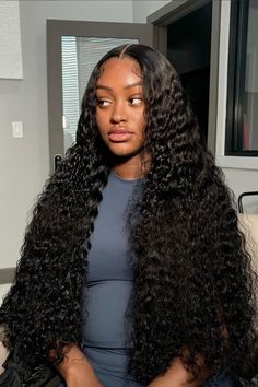 black curly lace front wig middle part Curly Wigs For Black Women Middle Part, 30 Inch Bussdown Middle Part Curly, Middle Part Loose Deep Wave, Middle Part Weave Black Women, Middle Part Curly Sew In, Crimps Middle Part, Curly Leave Out, Bust Down Middle Part, Middle Part Deep Wave