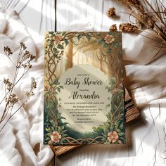 Invite guests to an enchanting celebration with the Magic Floral Forest Baby Shower Invitation! This whimsical invitation transports guests into a dreamy woodland setting, featuring delicate forest flowers, lush greenery, and a touch of magic with soft, ethereal hues. Designed for those who love the beauty of nature and a touch of fairytale charm, this invitation sets the perfect tone for a forest-themed baby shower.

Printed on premium cardstock, each invitation showcases intricate floral details and woodland accents, making it feel like an invitation to a magical gathering. Customizable with event details, it’s both beautiful and functional, inviting guests to join in welcoming the little one surrounded by the wonder of a forest in bloom.

Ideal for outdoor or nature-inspired events, the Fairytale Baby Shower Theme, Enchanted Forest Baby Shower Theme, Forest Baby Shower Theme, Forest Baby Shower Invitations, Fairytale Baby Shower, Forest Invitation, Enchanted Forest Baby Shower, Enchanted Forest Theme, Forest Baby Showers