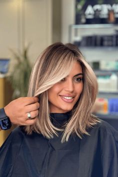 hairstyles, hair texture, captivating Hairstyles For Medium Length Hair Blonde Highlights, Lob With Partial Highlights, Mid Length Hair Women 40, Highlighted Shoulder Length Hair, Bob With Balayage Blonde, Long Bob With Face Framing Layers Side Part, Billie Faiers Hair, Different Bob Lengths, The Modern Rachel Haircut