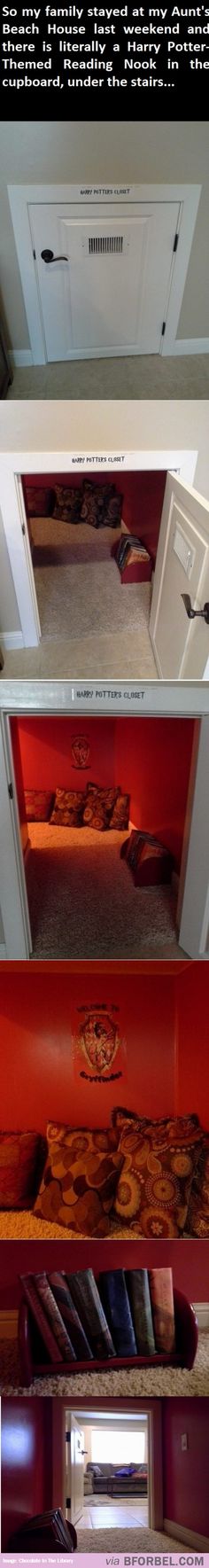 three different views of the inside of a microwave oven with red walls and flooring