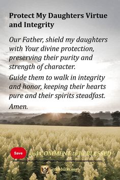 Protect My Daughters Virtue and Integrity Psalm 5