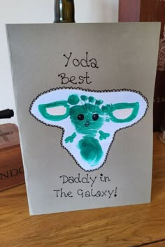 a card that says yoda best daddy in the galaxy