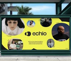 an advertisement for echo on the side of a building