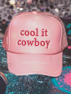 Charlie SouthernKeep it cool in this hat, cowboy! A girly touch to the tomboy look, this pink trucker hat is full of sass and cuteness. Pair with all your cute two piece active sets. Cool It Cowboy, Truck Images, Tomboy Look, Truck Caps, Western Boutique, Keep It Cool, Pink Trucker Hat, Hat Size Chart, Rodeo Shirts