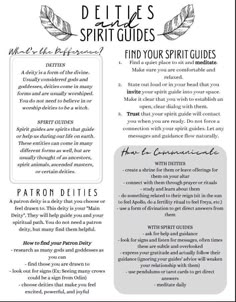 Difference Between Witchcraft Wicca And Pagan, Witchcraft Spirit Guides, Witchcraft Deities List, Beginner Deity Work, How To Know What Deities To Work With, Dieties For Witches, Deity Work For Beginners, Offerings For Spirit Guides, Book Of Shadows Protection Spell