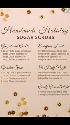 Scrub Ideas, Spruce Essential Oil, Diy Body Scrub Recipes, Diy Sugar Scrub Recipe, Christmas Scrubs, Handmade Soap Recipes, Body Scrub Recipe, Sugar Scrub Homemade, Homemade Scrub