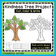 the kindness tree project cut, color and write