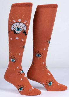 Mystic Mountain Glow-in-the-Dark Knee Socks | Magic Eye Knee Highs - Cute But Crazy Socks