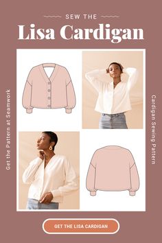 the sewing pattern for this cardigan is easy to sew