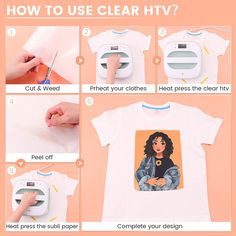 how to use clear htv? t - shirt with heat presser and paper